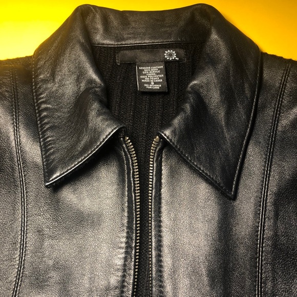 T.J.Maxx Jackets & Coats Tjmaxx Genuine Leather And Wool Combined